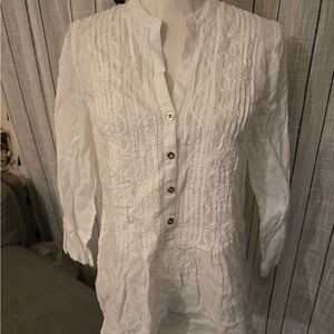 Lilly Pulitzer White Embroidered Blouse